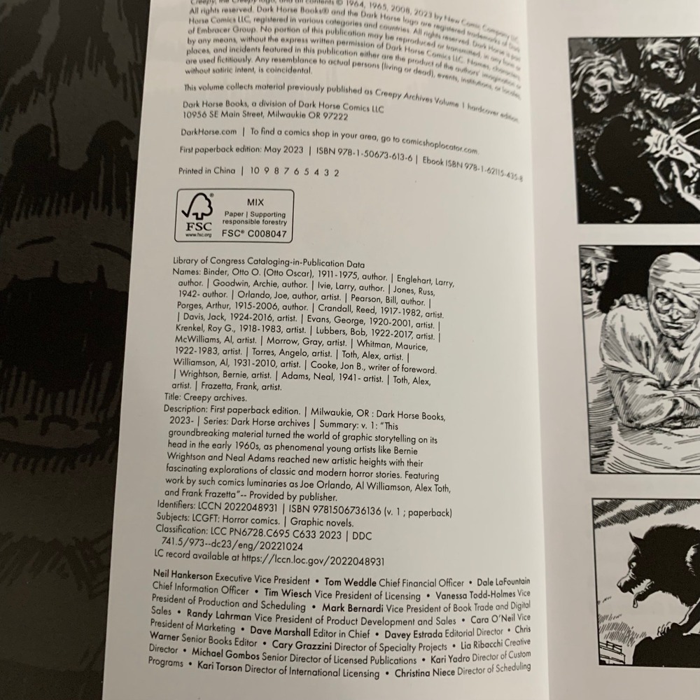 Creepy Archives Volume 1 Dark Horse 2023 Paperback Frank Frazetta Horror - Picture 5 of 5